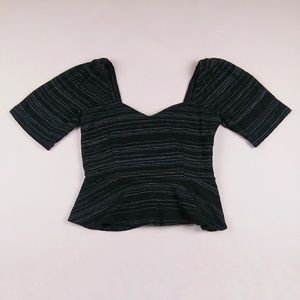 Porridge Anthro Knit Sweetheart Peplum Top sz S